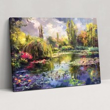Popcas  Giverny Bahçeleri Çiçekler Kanvas Tablo Duvar Dekorasyonu