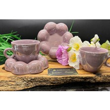 Esbeycam Papatya Desenli Mor 2 Li Fincan