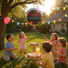 Cadde Süs Siyah Iyi Ki Temalı Katlanabilir Pinyata ve Sopası