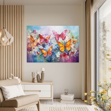 Popcas  Renkli Kelebekler Duvar Sanatı Kurutulmuş Kelebekler