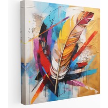 Popcas  Soyut Tüy Duvar Sanatı - Tüy Kanvas Tablo Duvar Sanatı Soyut Karışık Medya