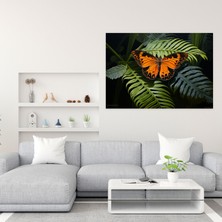 Popcas  Gerçekçi Kelebekler Kanvas Tablo Kurutulmuş Kelebekler Doğa Temalı Duvar Sanatı Yaprak Üzerinde Dinleniyor