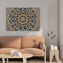 Popcas  Kutsal Kuran Kanvas Tablo - Islami Geometrik Desen - Duvar Sanatı