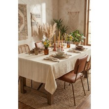 Çt Çeyizci Tekstil Pamuk Çizgili Masa Örtüsü 160X220CM Pamuk Masa Örtüsü Çizgili