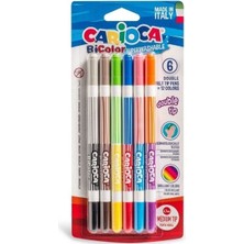 Carioca Bicolor Süper Yıkanabilir Çift Uçlu Keçeli Boya Kalemi 6lı 12 Renk