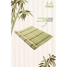 Rubi Porselen 6'lı Bambu Katlanabilir Doğal Hasırlık