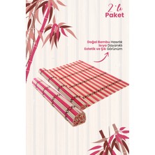 Rubi Porselen 2'li Bambu Katlanabilir Doğal Hasırlık