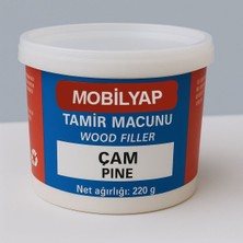 mobilyap Çam Ahşap Mobilya Parke Tamir Dolgu Macunu Çatlak Çizik Giderici Kullanıma Hazır 220 gr