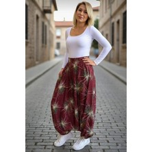 She Best Otantik Viskon Şalvar- Viskon Kumaş Belmando Rahat Kalıp Bohem Otantik Tarzı Cepli Kadın Şalvar