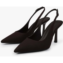 Shoeberry Kadın Vina Kahve Saten Stiletto