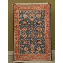 Kilim Home Mars 2030 Pastel Lacivert Kiremit Çiçekli Retro Bohem Dokuma Taban Salon Halısı Mutfak Halısı
