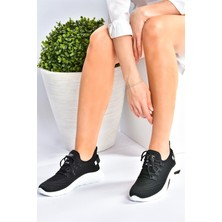 Fox Shoes Siyah/beyaz Triko Kumaş Kadın Spor Ayakkabı M702006204