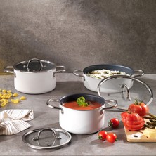 Schafer Everyday 3 Lü Tencere Seti 6 Parça-Krem