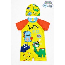 My Kids Wear Erkek Çocuk Boneli Fermuarlı Çocuk Plaj Mayosu 2-8 Yaş 12553