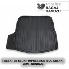Elorcar Volkswagen Passat B8 Sedan Impressıon (Sol Kulak) 2019 - Sonrası 3D Bagaj Havuzu