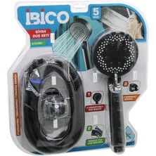 İsmiyle Al Vakumlu - Siyah Lüks Duş Seti  Duş Başlık=5 Mod=fonksiyon Örgülü Hortum=1.5mt Mafsal=3 Kad