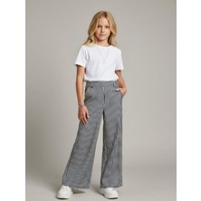 Zekids Kız Çocuk Çizgili Geniş Paça Pantolon