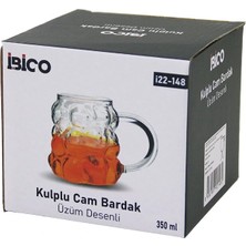 İsmiyle Al Üzüm - Kabarcıklı Kulplu Cam Bardak Termisil - Isıya Dayanıklı Borosilikat 350ML (5047)
