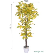 Yapay Çiçek Sitesi Yapay Çınar Ağacı Sarı-Yeşil