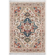 Kilim Home Mars 2178 Krem ve Bej Tonlarında Vintage Modern Saçaklı Yıkanabilen Dekoratif Halı