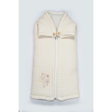 Bistyle Fermuarlı Natural Life Pike Battaniye Girl 70113 Ekru