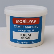 mobilyap Krem Ahşap Mobilya Parke Tamir Dolgu Macunu Çatlak Çizik Giderici Kullanıma Hazır 220 gr