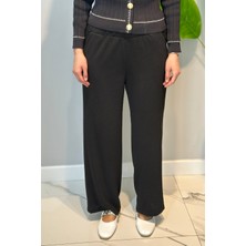 Lale Butik Büyük Beden Triko Bolpaça Pantolon 2518 Siyah