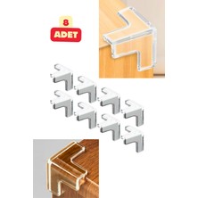 Vekorr 8 Adet Köşe Koruyucu Silikon Şeffaf Cam Mermer Masa Bebek Çocuk Kenar Koruma Seti