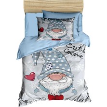 Mira Home Dijital Baskılı 3D Pamuklu Yenidoğan Bebek Nevresim Takımı Cute Gnome Blue
