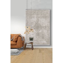 Kilim Home Mars 2028 Bej Renkli Klasik Desenli Yıkanabilir Kaymaz Salon Halısı, Koridor ve Mutfak Halısı