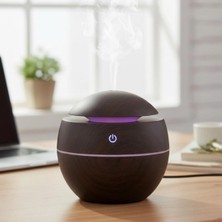 İsmiyle Al Küre Model Akasya Renk Hava Nemlendirici – Ultrasonik Soğuk Buhar Makinesi, LED Işıklı Masaü
