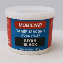 mobilyap Siyah Ahşap Mobilya Parke Tamir Dolgu Macunu Çatlak Çizik Giderici Kullanıma Hazır 220 gr