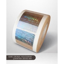 Çankaya Premium Kare Hologram Çıkartma Original Baskılı 1000 Adetlik Rulo Etiket
