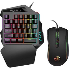 İsmiyle Al Hxsj V100+ A869 Gaming 7200 Dpı 7  Rgb Işıklı Oyuncu Klavye+Oyuncu MOUSE-(5775)