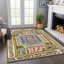 Kilim Home Floral Bej Tonlarında Pastel Botanik Tema Dokuma Taban Salon Halısı Çocuk Halısı  Mars 255