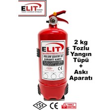 Elit 2 kg Abc Kuru Kimyevi Tozlu Yangın Söndürme Tüpü ve Askı Aparatı