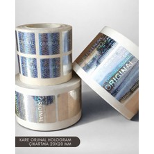 Çankaya Premium Kare Hologram Çıkartma Original Baskılı 1000 Adetlik Rulo Etiket