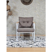 Sevinç Mobilya Tekli Beyaz Boyalı Bahçe - Balkon - Mutfak Çay Seti Takımı Bahçe Koltuk Takımı