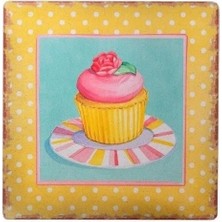 İsmiyle Al Decotown Duvar Panosu 40*40 Cup Cake Muffin Motifli Duvar Süsü