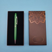 İsmiyle Al Mandala Desenli Kutulu Yeşil Touchpen Tükenmez Kalem