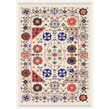 Kilim Home Mars 2035 Renkli Klasik Desenli Yıkanabilir Dokuma Taban Salon Halısı Koridor ve Mutfak Halısı