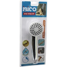 İsmiyle Al Küçük Boy Yuvarlak - Bombeli=6.7cm Duş Başlık Vakumlu Krom Gövde - Beyaz Zemin - Siyah Iğ