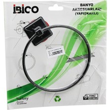 İsmiyle Al Siyah   Yuvarlak  Metal  Havluluk   Yapışkanlı Montaj BNY-717 (5047)