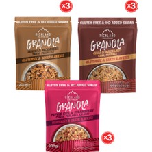 Richland Glutensiz Granola Serisi – 3’lü Set (9 Adet x 200 Gr)