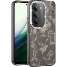 No 7 Tech Redmi 15 Kılıf Airbagli Parlak Taş Detay Tasarımlı Zore Esila Kapak - Siyah