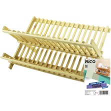 İsmiyle Al Ahşap Bambu Bulaşık - Tabaklık Tezgah Üstü 43X43CM (5047)