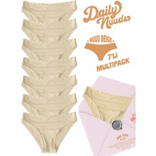 Daily Nuuds Günlük Kesim Kadın Iç Çamaşırı (Xs–xl Tek Beden) – Bej (Nuud Beige) | 7’li Multipack