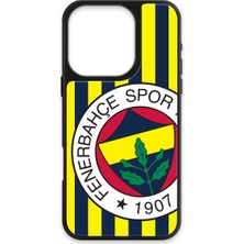 iPhone 16 Pro Uyumlu Fenerbahçe Çubuklu Büyük Arma Cam Lisanslı Telefon Kılıfı