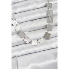 İsmiyle Al Kare Plaka Model Gümüş Renk Kadın Kolye