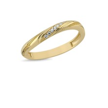 Zeya Kuyumculuk 14 Ayar Altın Kavisli Taş Detaylı Yüzük